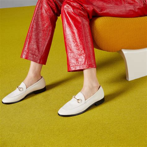 gucci jordaan white|Women's Gucci Jordaan loafer in white patent leather .